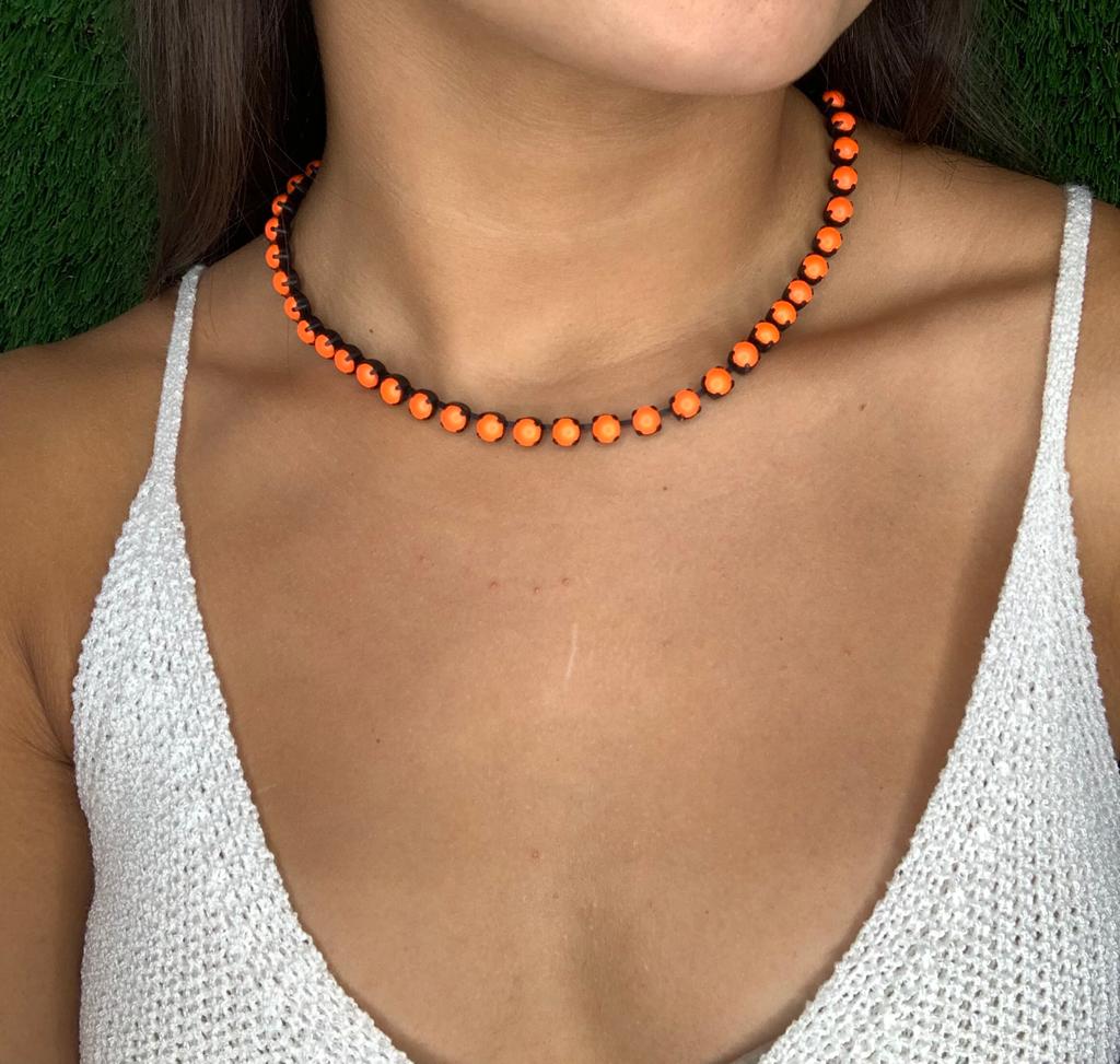 Smutt Short Orange Neon Necklace